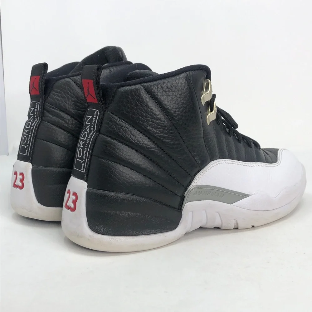 Air Jordan 12 Retro Playoffs CT8013-006 Black Varsity Red Sneakers - Size 10